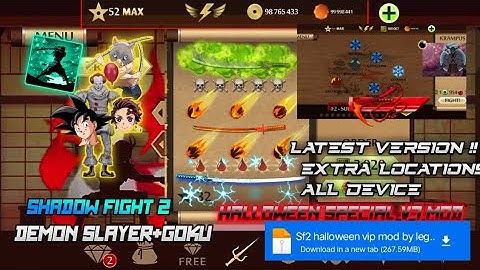 Shadow Fight 2 Mod Apk 2.41.7 ! V7 Supreme (Halloween editon)! Titan+Goku & Unlimited Coins & gems