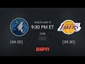 Minnesota Timberwolves @ Los Angeles Lakers | NBA on ESPN Live Scoreboard