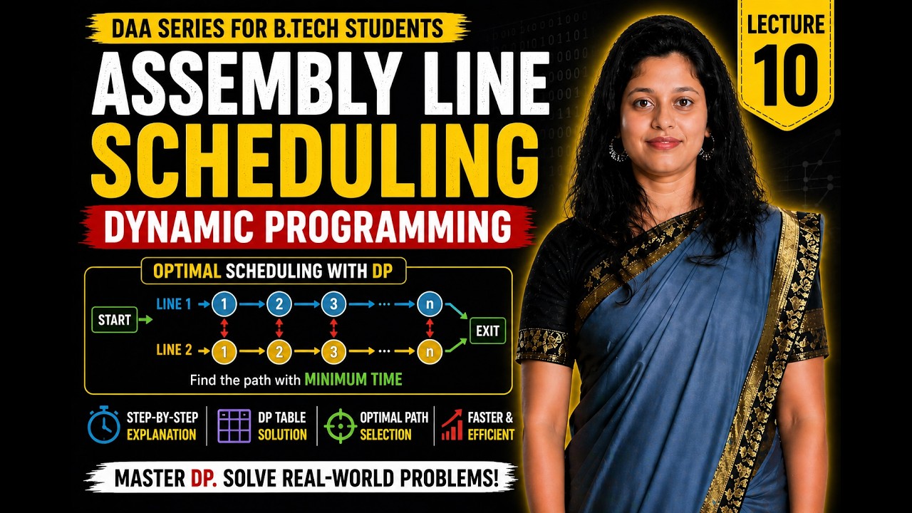Assembly Line Scheduling Explained | Dynamic Programming | DAA Lecture ...