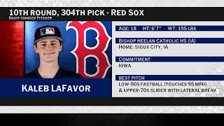 MLB Network Covearge of the Red Sox selecting Kaleb LaFavor 304th overall in the 2026 MLB Draft