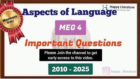 MEG-4 Aspects of Language: Most Important Questions (2010-2025)@HappyLiterature 