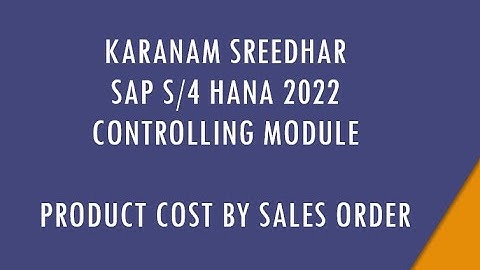 SAP CO Training MTO Scenario - Product Cost by Sales Order PRODUCT COSTING MATERIAL LEDGER