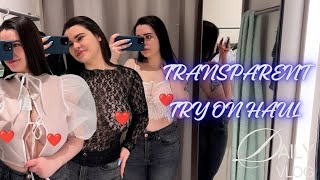 See-through clothes | try on haul in fitting room | 4k Video try on haul 💟 show some love