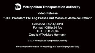 MTA Video Release: LIRR President Phil Eng Passes Out Masks At Jamaica Statio
