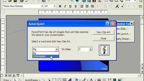 PowerPoint 2003 Tutorial Inserting AutoClipArt 97 Microsoft Training Lesson 9.11