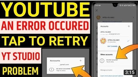 | an error occurred | YouTube change gmail an error occurred problem thik Kare || Shabab Latifi