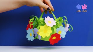 Paper Flower Basket for Kids