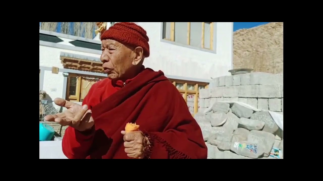 Om Mani Padme Hum Meaning by Gen Thupstan Paldan at Stone carving workshop by LBA Kharu