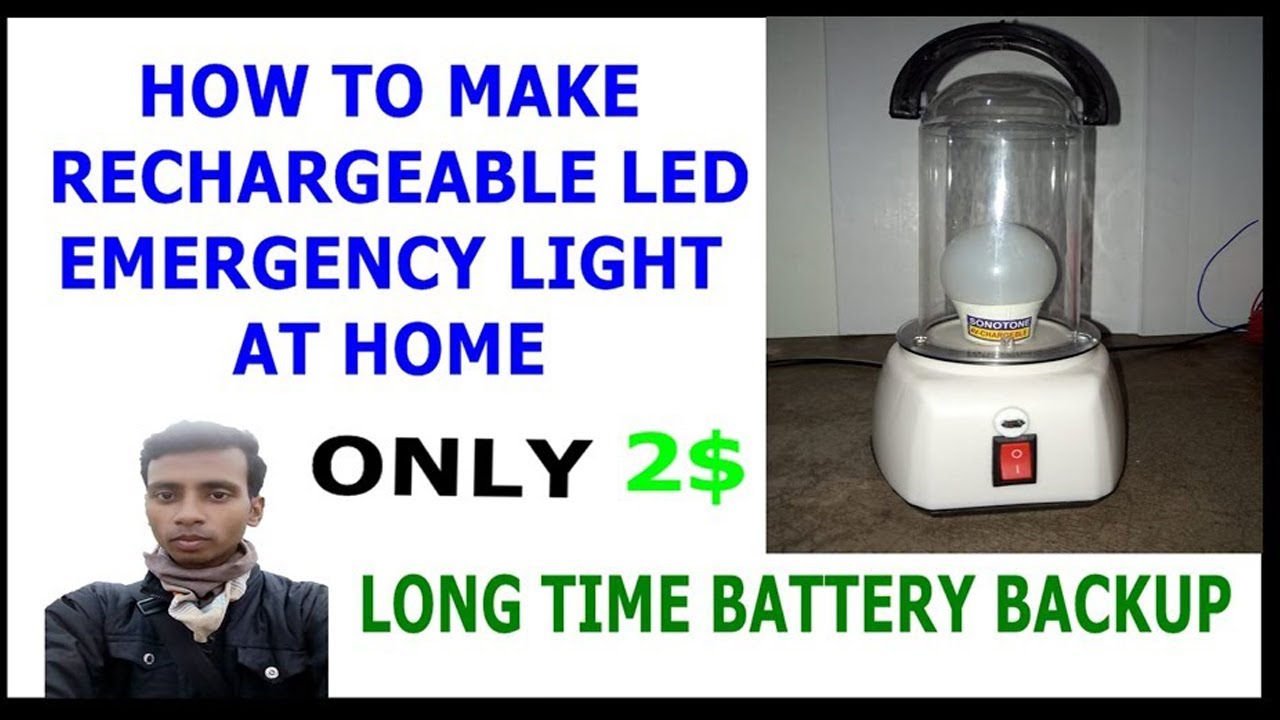 How To Make Rechargeable LED Emergency Light At Home For 2 / LONG TIME