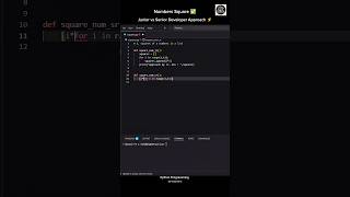 Square of Numbers 🕵️♂️| Junior Developer 🥵 vs Senior Developer ✅ #codingstyle #5minutespathshala