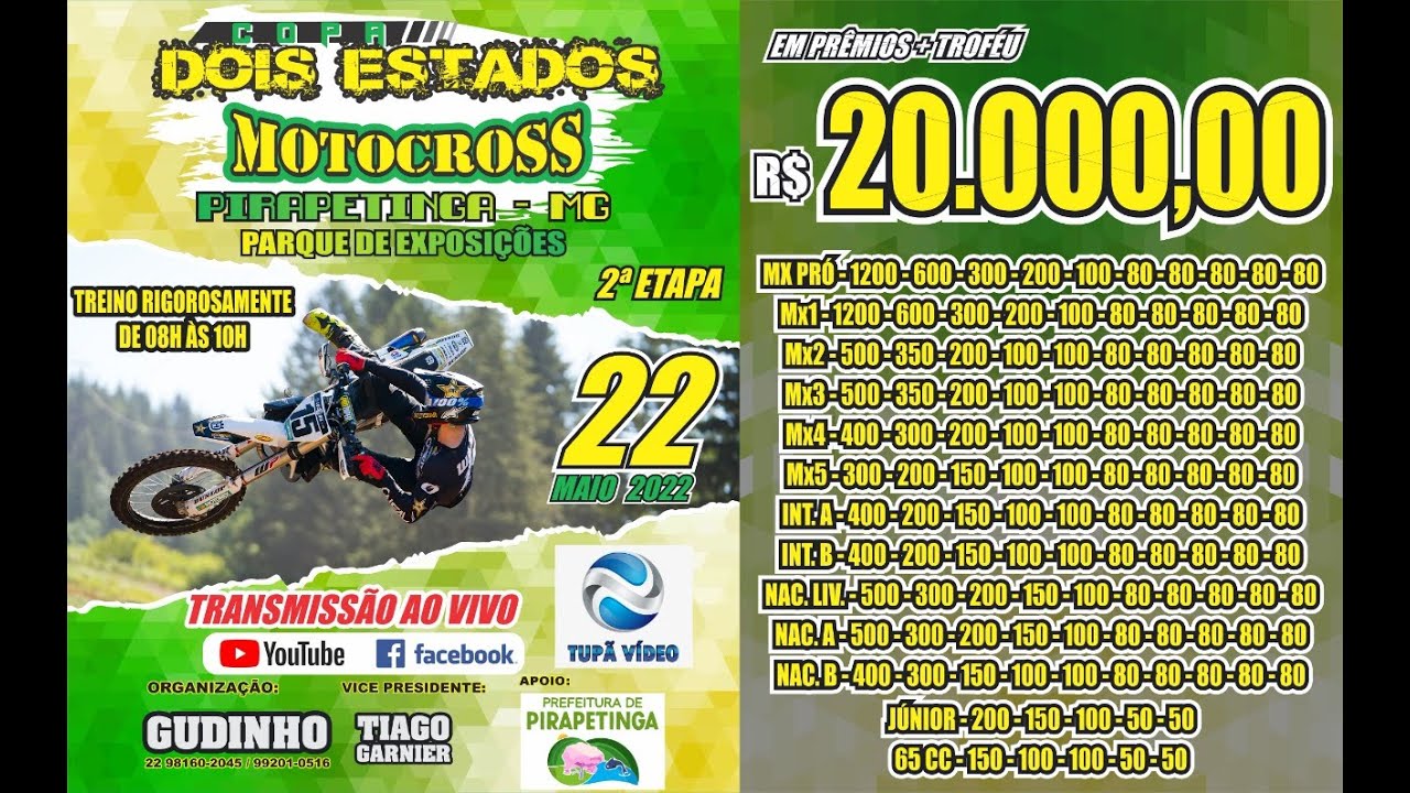 MX1  Brasileiro de Motocross 2023: transmissão ao vivo das corridas de  sábado em Ibirubá (RS)