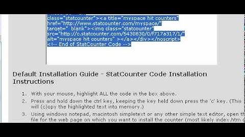 installing stat counter code with www.InternetMarketingforMommies.com
