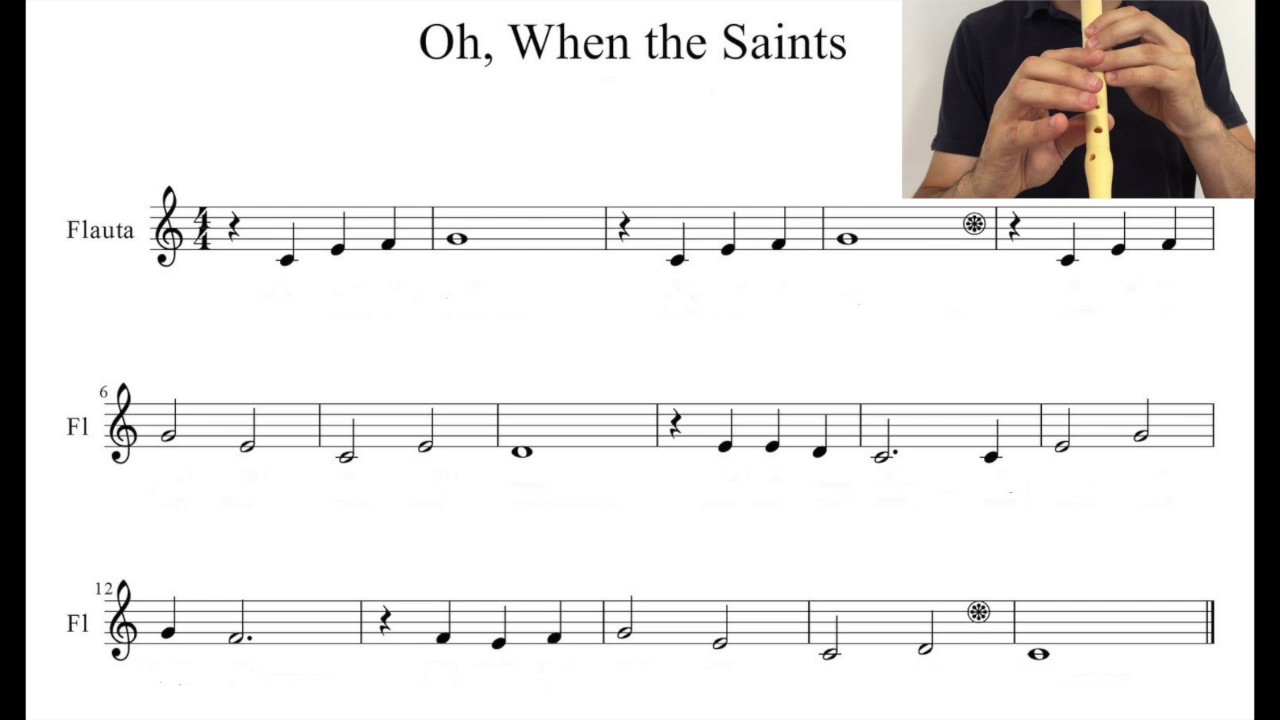 Image result for oh when the saints partitura flauta