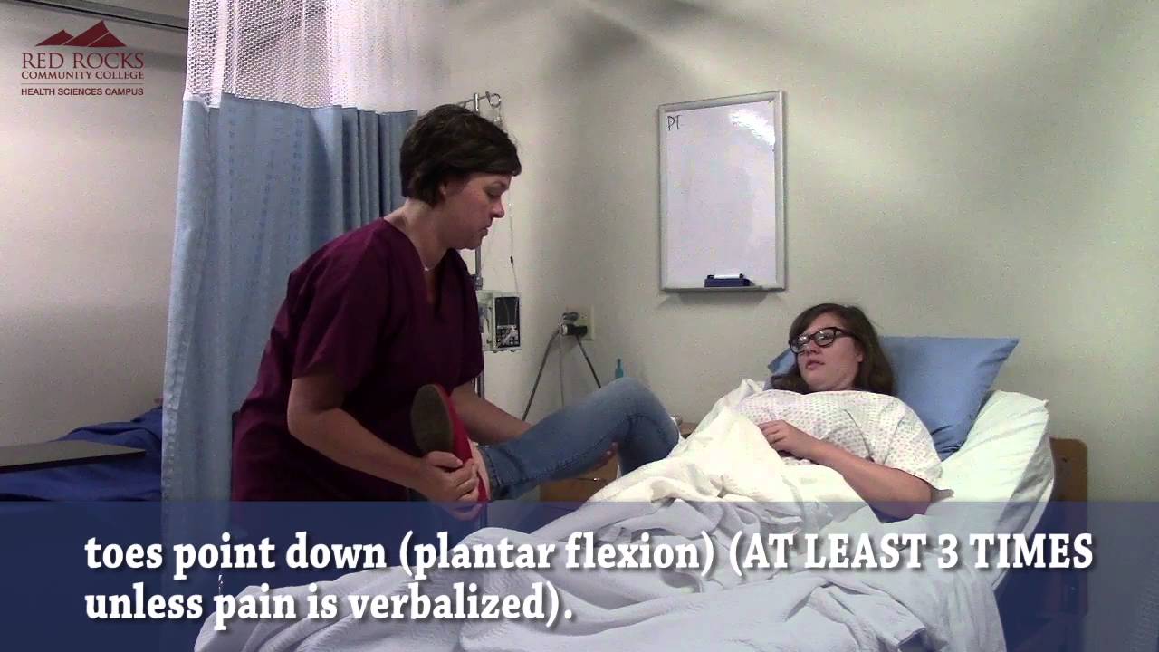 NUA101 Performing PROM For One Knee And One Ankle for Nurse Aides - YouTube