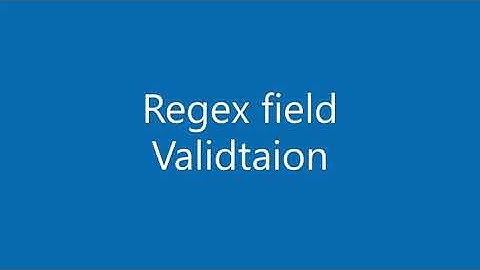 Regex field Validation in ChronoForms7