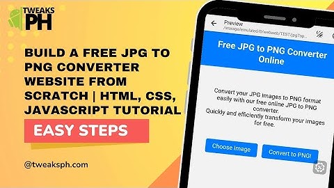 Build a Free JPG to PNG Converter Website from Scratch | HTML, CSS, JavaScript Tutorial