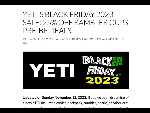 Best Black Friday YETI sales and deals for January 2024