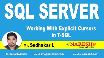 Working With Explicit Cursors in T-SQL | SQL Server Tutorial | Mr.Sudhakar L