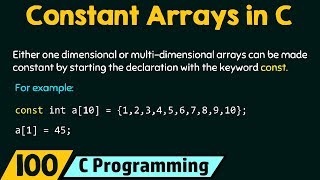 Constant Arrays in C