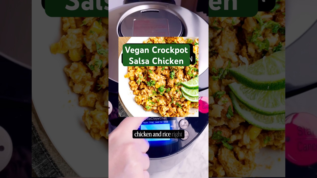 Vegan Salsa Chicken for Dinner - Cook with Us! 🌮 #easyrecipe #vegan #recipe #plantbased #veganfood