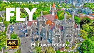 Relaxing Aerial Of Midtown TORONTO with music | 4K UHD