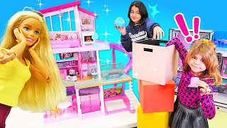 Barbie Dream House vs LOL evi eşya challenge! Kızlar için eğlenceli evcilik oyunu