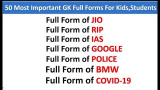 full form for all || full form and answer in english || top 50 full form question and answer ||