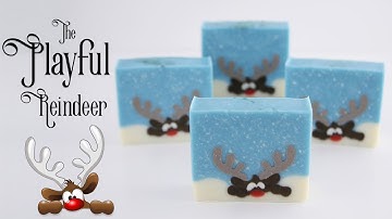 Peeking Reindeer Artisan Soap: Using Soap Dough and Extruder Discs to Create a Winter Scene