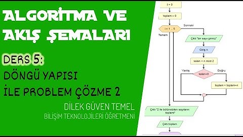 5) Algoritma ve Akış Şemaları - Döngü Yapıları ile Problem Çözme - 2