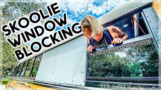 SKOOLIE | BUS CONVERSION WINDOW BLOCKING | FISH FRY + SAYING GOODBYE