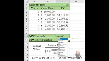 Calculating NPV using Microsoft Excel |URDU-HINDI| #excel #shorts