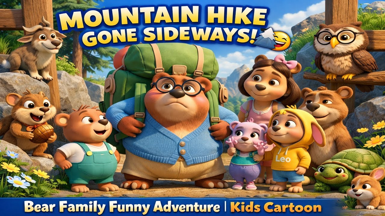 Mountain Hike Gone Sideways! 🏔️😂 Bear Family Funny Adventure  Kids Cartoon