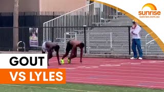 Gout Gout trains with Noah Lyles ahead of 150m showdown | Sunrise