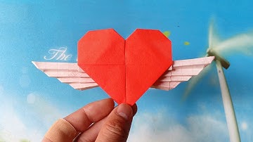 Gấp Trái Tim Có Đôi Cánh Thiên Thần I Origami Winget Heart | Theu Truong 62