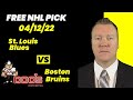 NHL Pick - St. Louis Blues vs Boston Bruins Prediction, 4/12/2022 Best Bets, Odds & Betting Tips