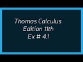 EX # 4.1|| Q# 73 || THOMAS CALCULUS EDITION 11TH