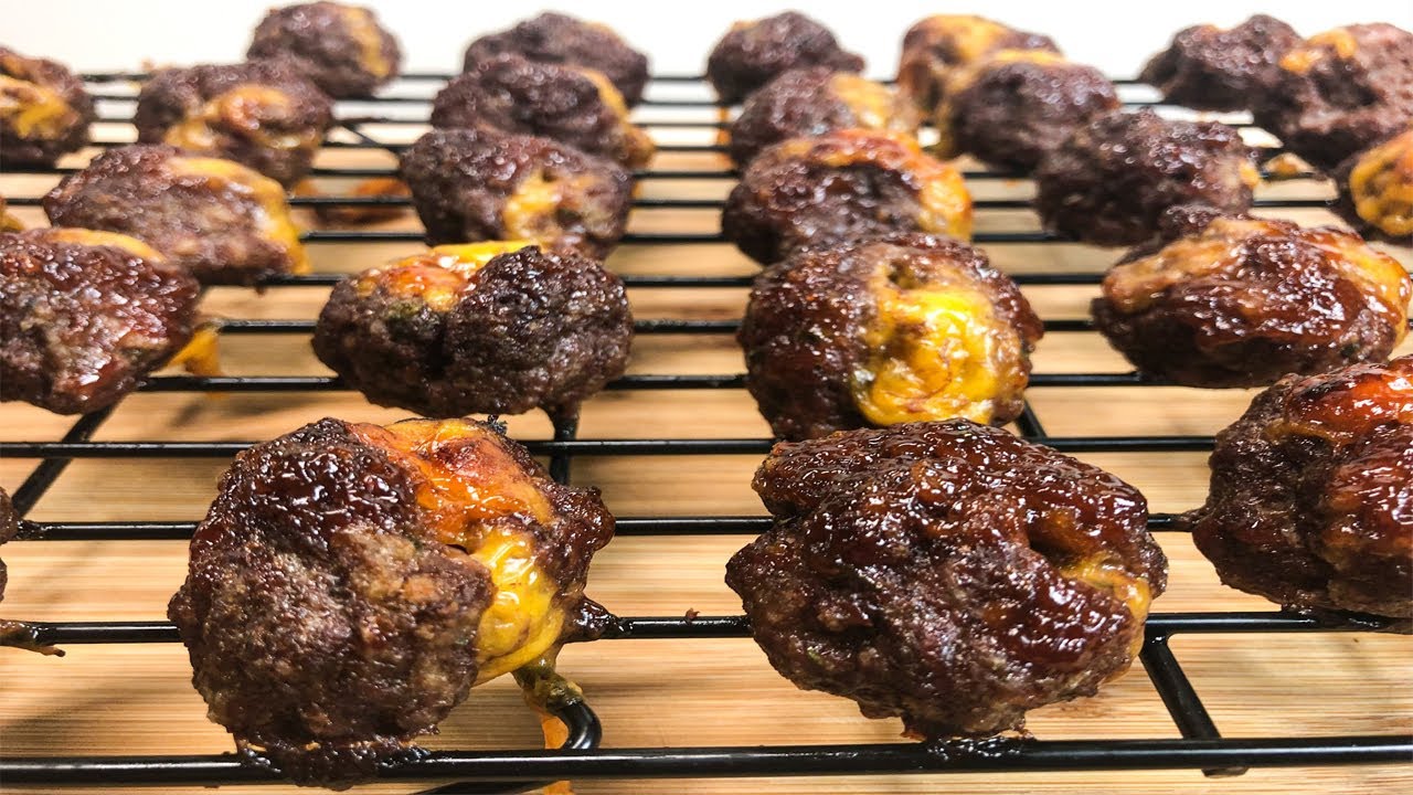 CHEDDAR STUFFED MEATBALLS RECIPE - YouTube