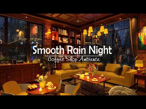 Smooth Jazz Piano Music at Rain Night Coffee Shop Ambience with Sweet Jazz Music to Work,Study,Focus