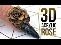 3D Acrylic Rose on a Matte Nail with Glossy Design - Step by Step Nail Tutorial