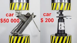 HYDRAULIC PRESS VS JACKS FROM EXPENSIVE AND CHEAP CARS