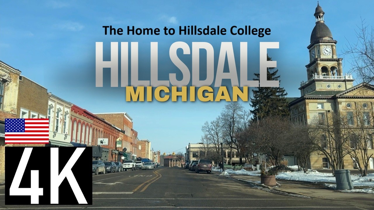 Road Tour of Hillsdale, Michigan in 4K - Hillsdale College Area