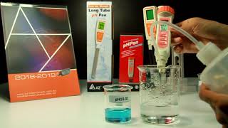 86851 pH pen calibration, measuring soil and pH 9.0 alkaline bottle water-English