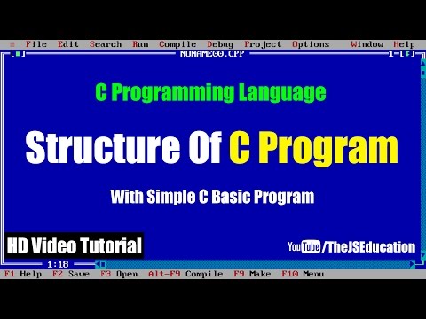 Basic C Language | Structure of a C Program | HD Video Tutorial