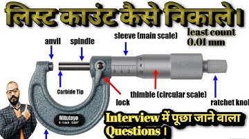 Least count of Micrometre | Parts Name of Micrometre | How to calculate the least count of microm...