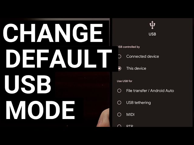 How to Change the Default Android USB Connection to File Transfer Mode,  Picture Transfer Mode, etc. - YouTube
