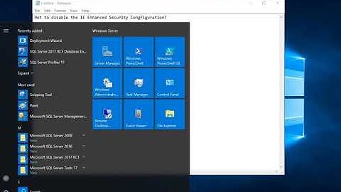 How to enable or disable the IE Enhanced Security Configuration