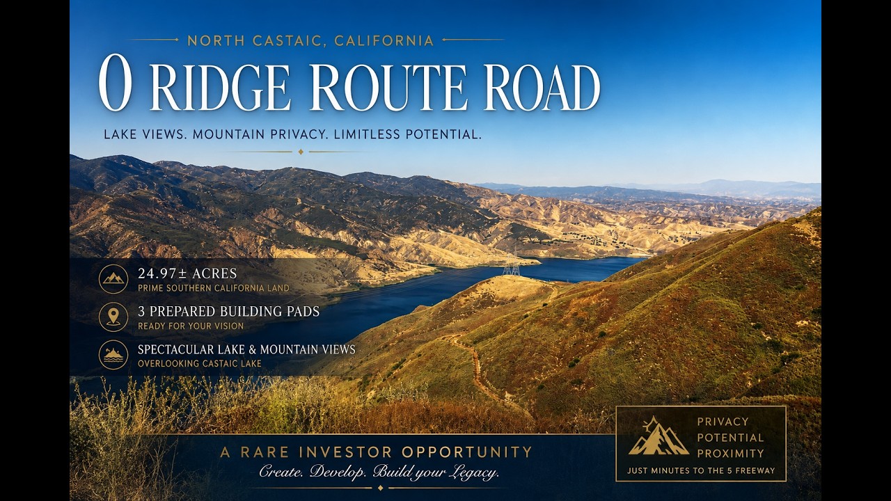 24.97 Acres Overlooking Castaic Lake | 3 Building Pads | Investment ...