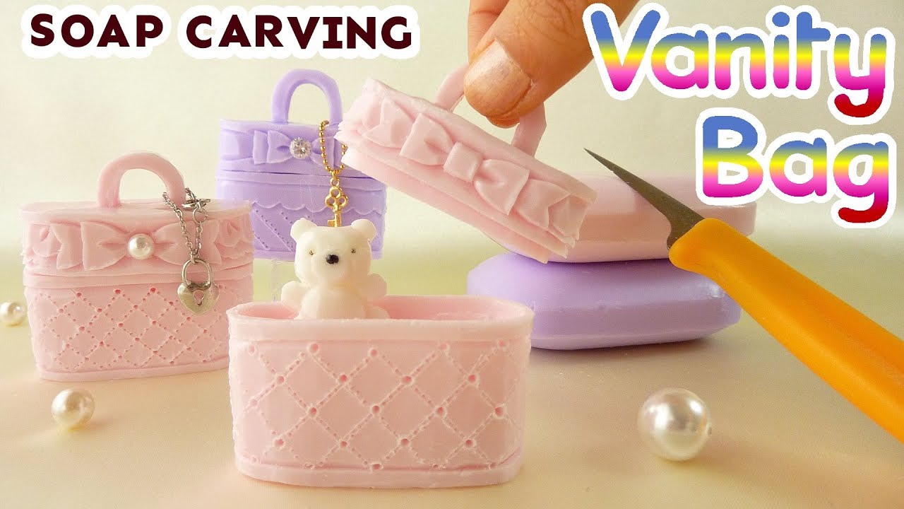 Soap Carving Vanity Bag How To Make Intermediate Diy Asmr Real Sound Youtube Soap Carving Soap Carving