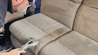 Upholstery Cleaning Sectional After Home Owner Cleaned With Bissell.