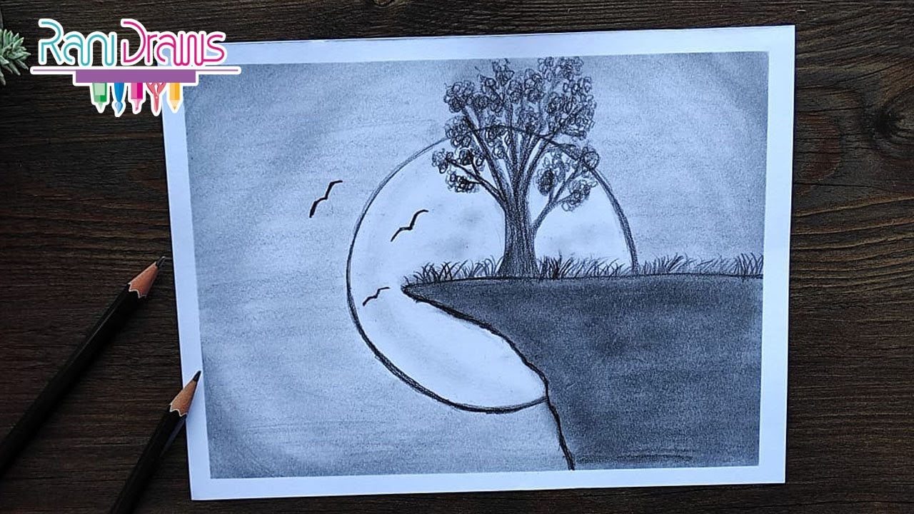 Cómo Dibujar Un Paisaje Muy FÁcil Con LÁpiz Paso A Paso Youtube